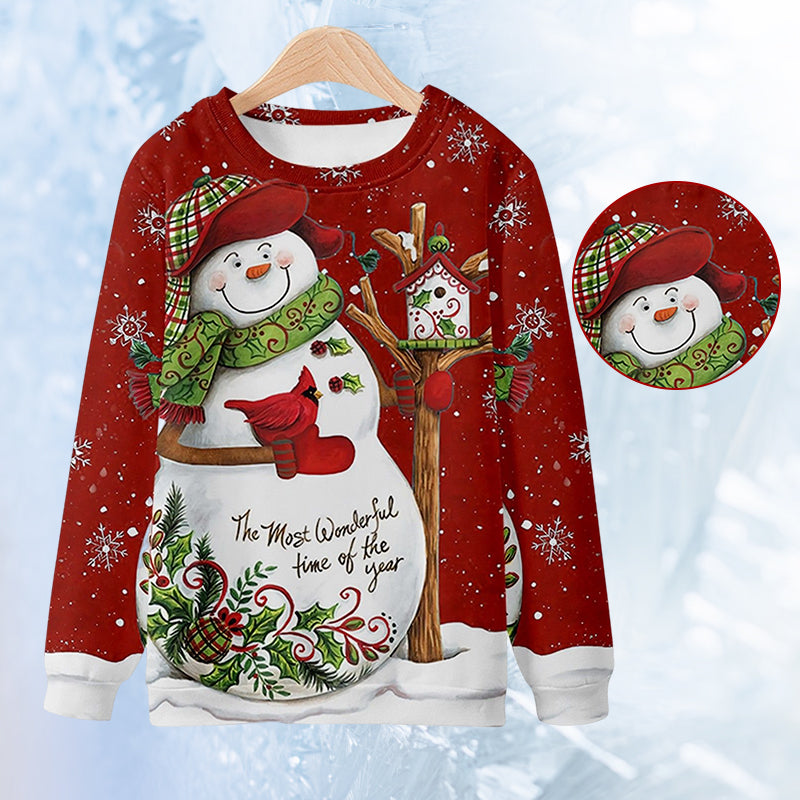 3D Snowman Print Sweatshirt