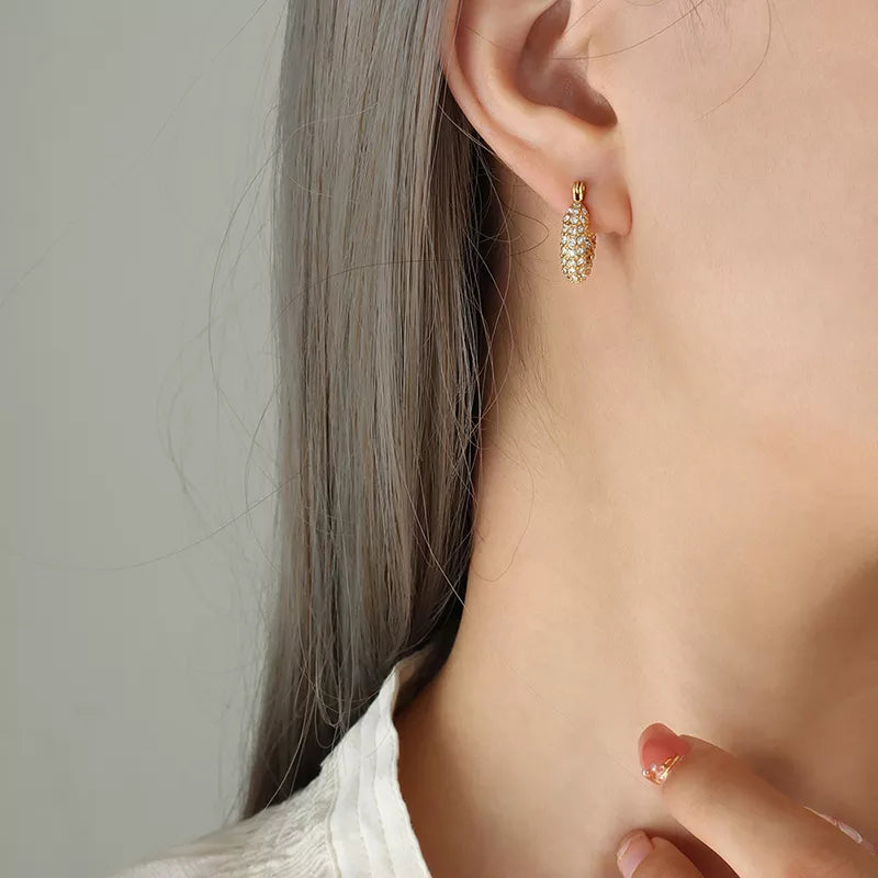 Little Fatty Diamond Hoop Earrings