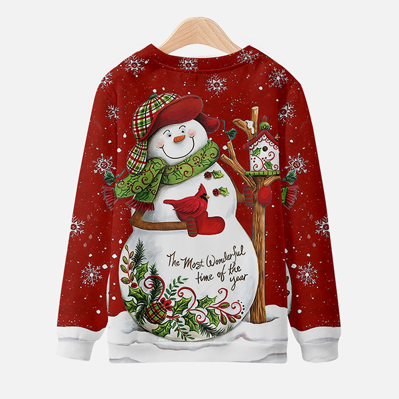 3D Snowman Print Sweatshirt