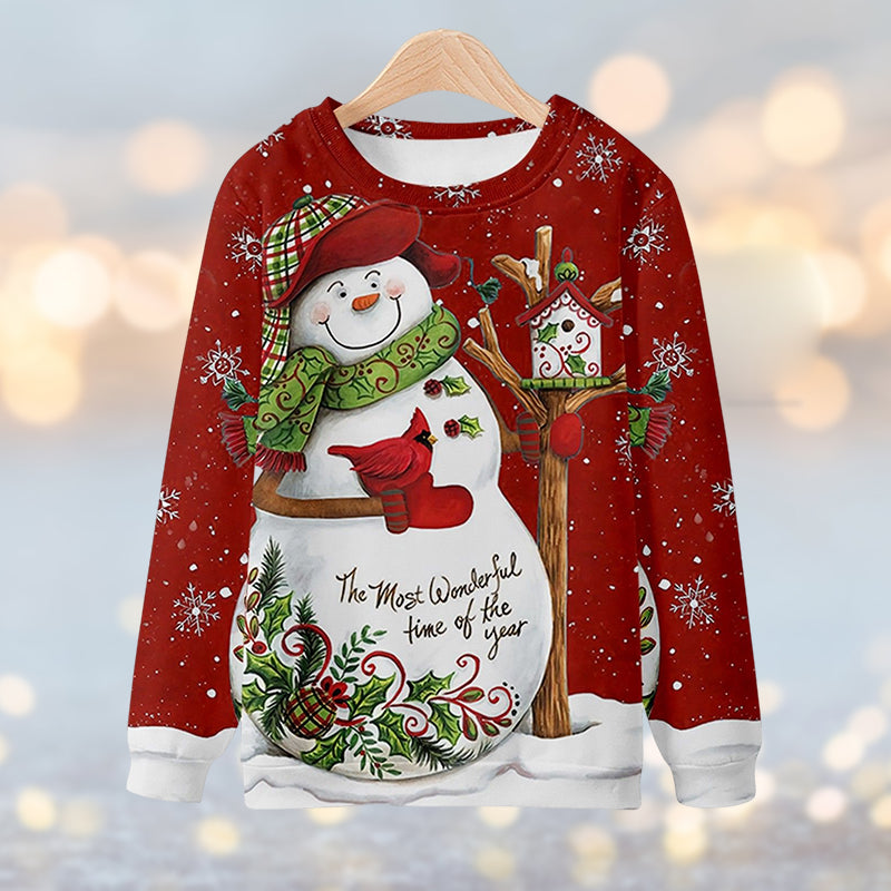 3D Snowman Print Sweatshirt