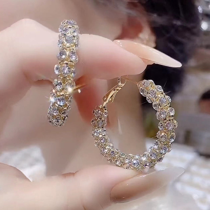 Little Fatty Diamond Hoop Earrings