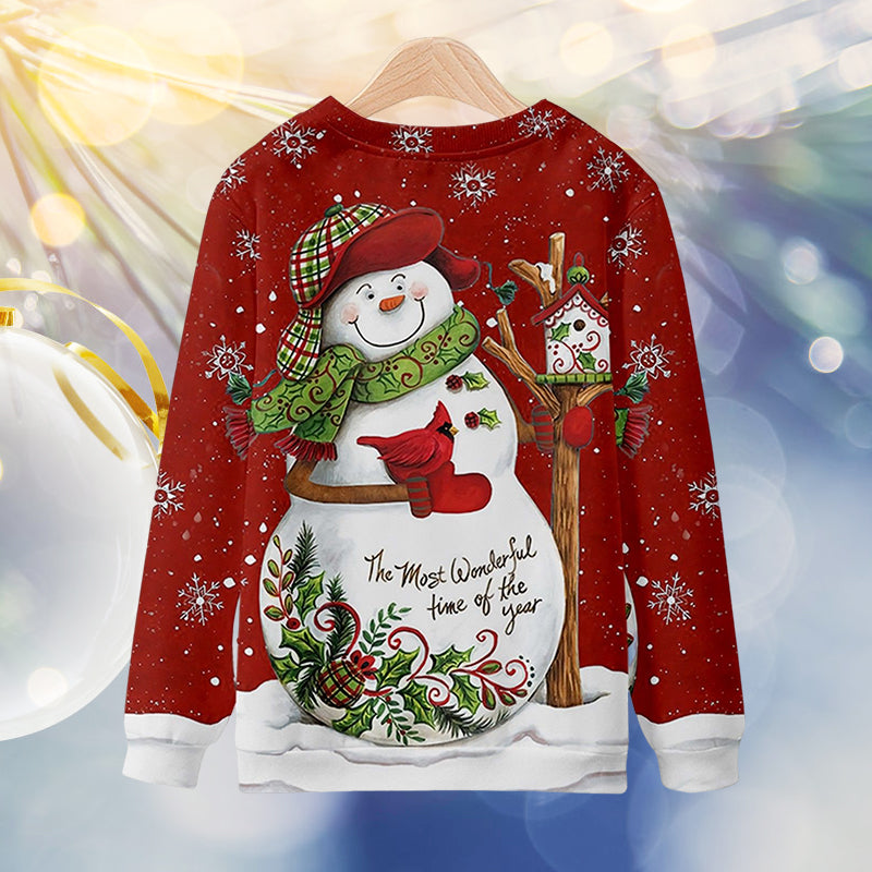 3D Snowman Print Sweatshirt