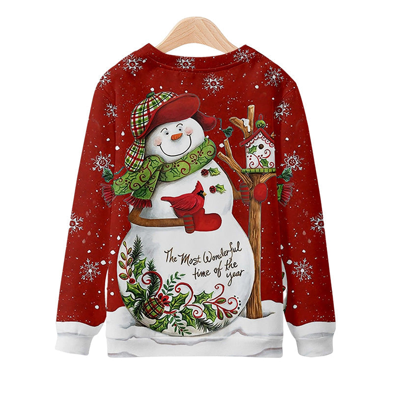 3D Snowman Print Sweatshirt