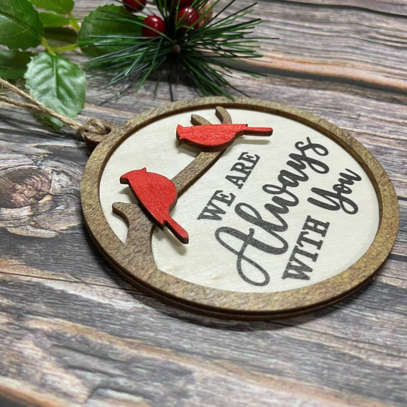 Cardinal Bird Wooden Christmas Ornament