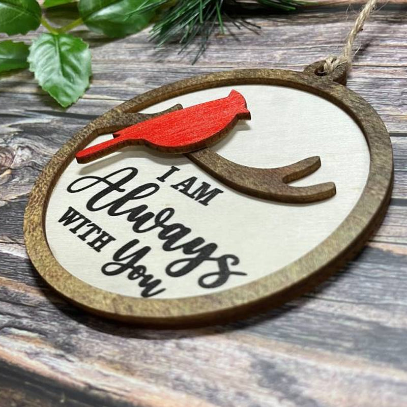 Cardinal Bird Wooden Christmas Ornament