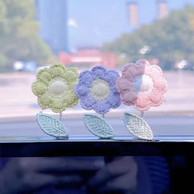 🌸Shaking Head Flower Car Ornament💜