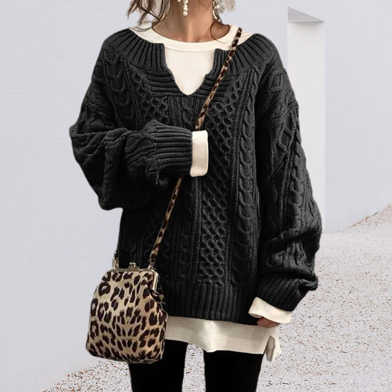 Slouchy Cable Knit Sweater