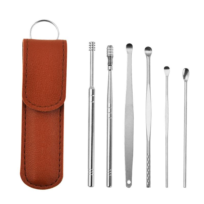 6pcs Innovative Spring Earwax Cleaner Tool Set