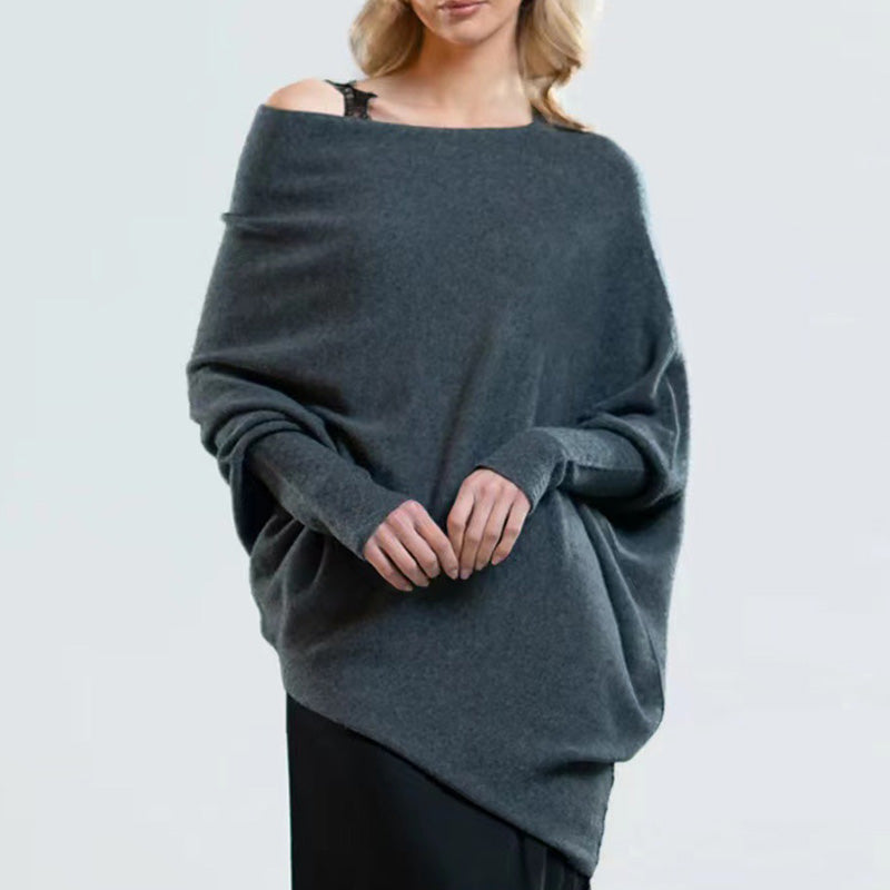 Knitted Shawl Pullover Sweater