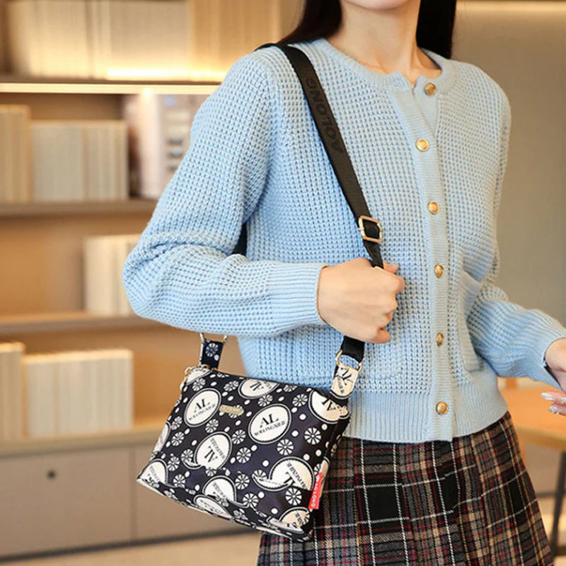 Women's Multi-Pocket Printed Crossbody Bag