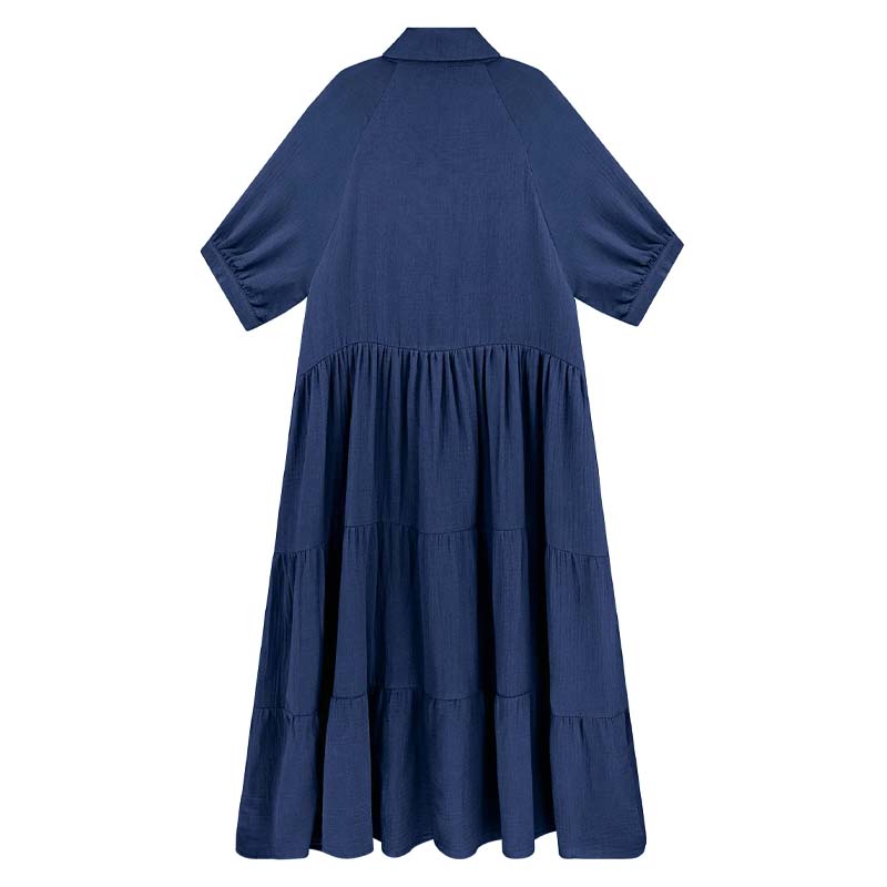 Women's Cotton Half Sleeves Midi Dress with Pockets