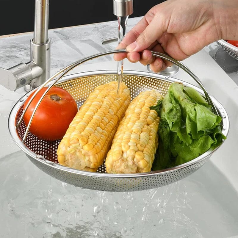 Multi-function Stainless Steel Steamer Drain Basket with Handle