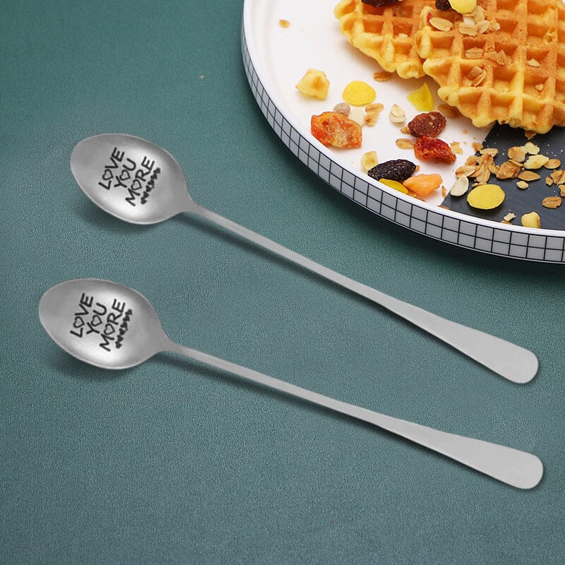 'Love You More' Engraved Spoon