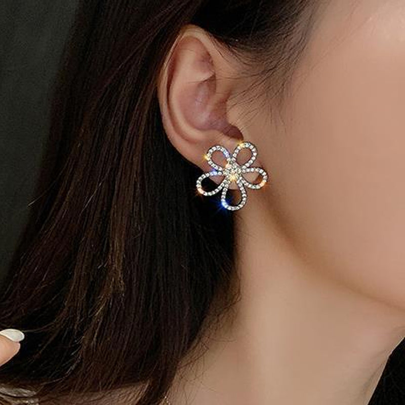 Flower Zircon Stud Earrings