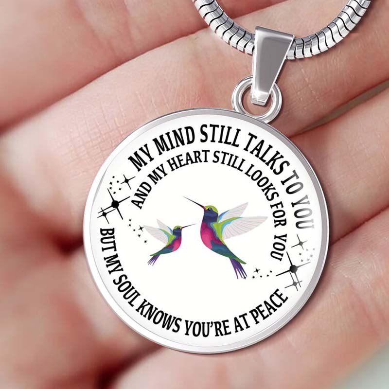 My Mind Still Talks To You Memorial Necklace, In Memory Of Gift