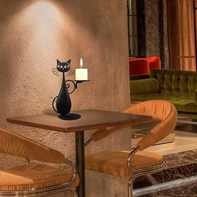 Black Cat Candle Holder