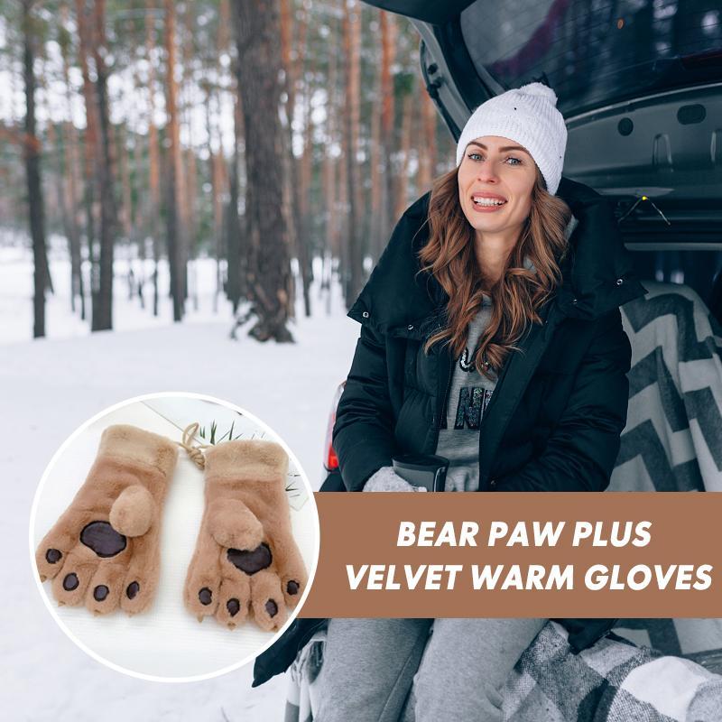 Plush bear claw gloves