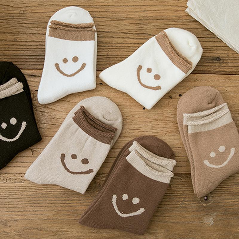 Lovely Smile Face Cotton Socks