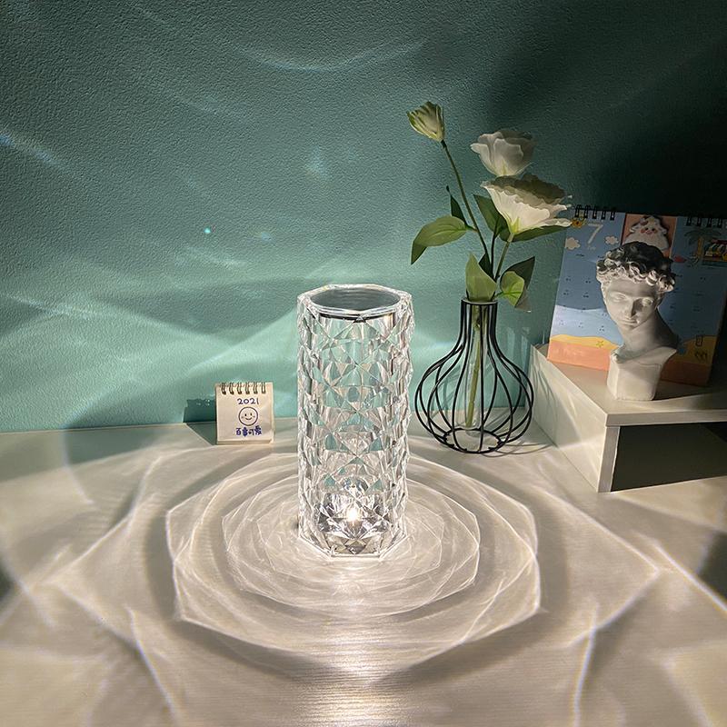 Rose Rays Crystal Diamond Table Lamp