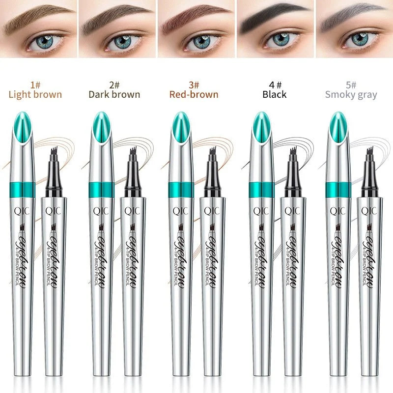 🔥BIG SALE - 50% OFF🔥3D Waterproof Microblading Eyebrow Pen 4 Fork Tip Tattoo Pencil (2 pcs)