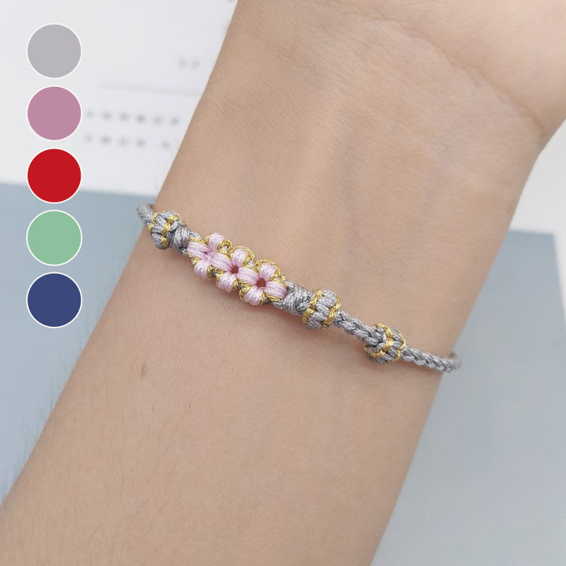 Peach Blossom Adjustable Braided Bracelet