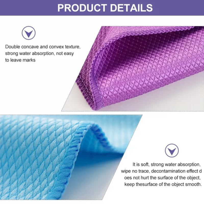 Fish Scale Microfiber Polishing Cleaning Cloth （5 Pcs）