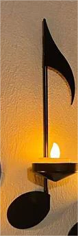 Black Music Note Wall Sconce