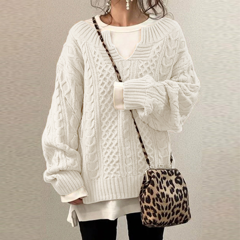 Slouchy Cable Knit Sweater