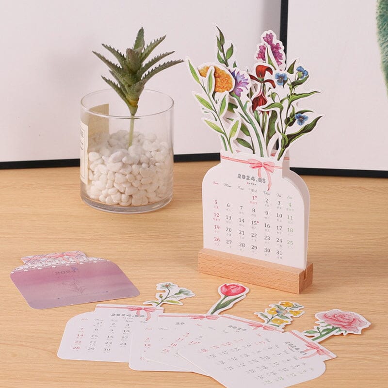 2024 Bloomy Flowers Desk Calendar