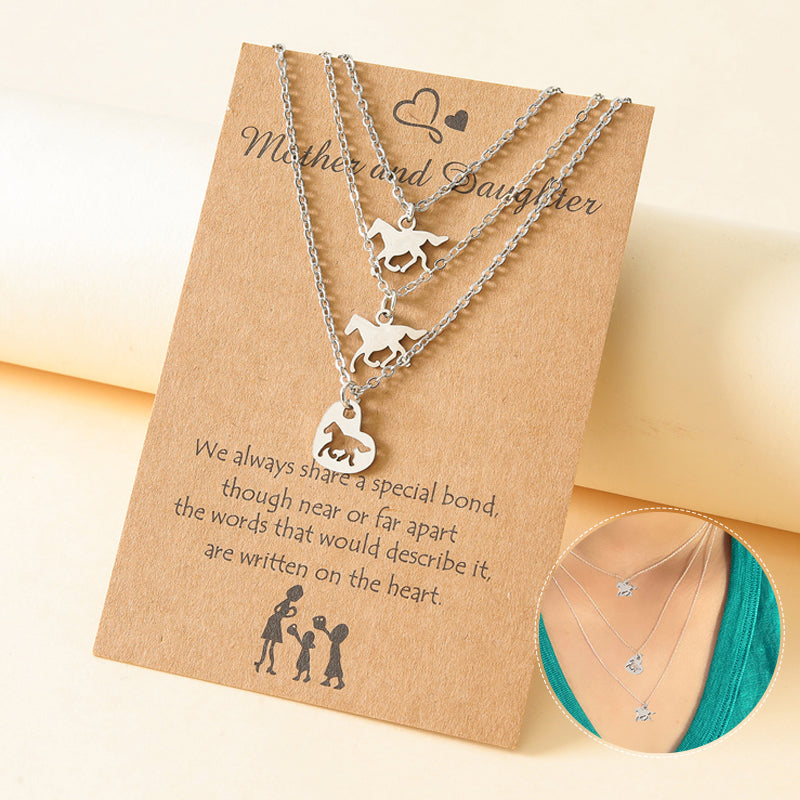 Stainless Steel Horse Mother's Day Necklace