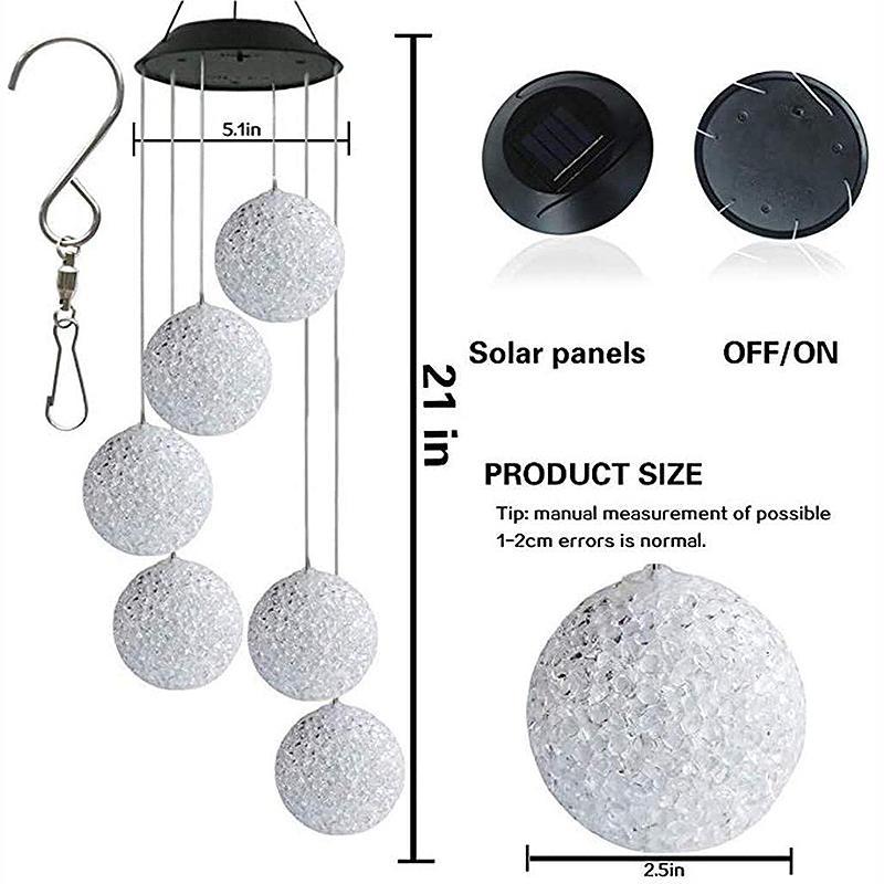 Outdoor Solar Particle Ball Wind Chime Lights