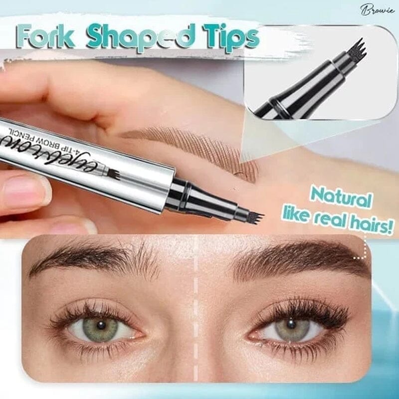 🔥BIG SALE - 50% OFF🔥3D Waterproof Microblading Eyebrow Pen 4 Fork Tip Tattoo Pencil (2 pcs)