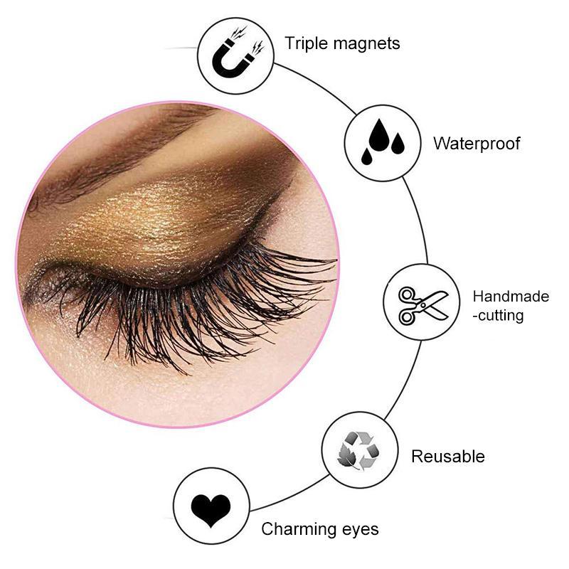 8D Magnetic Eyelashes without Glue