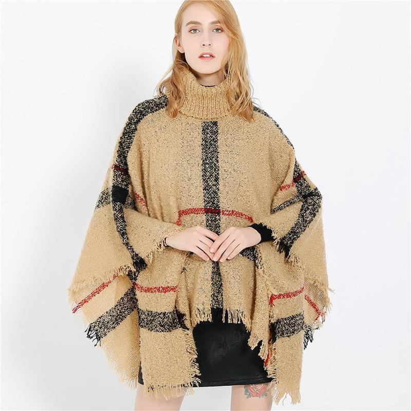 Lattice Cloak Poncho Sweater