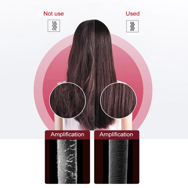 Ceramic straightening hair brush