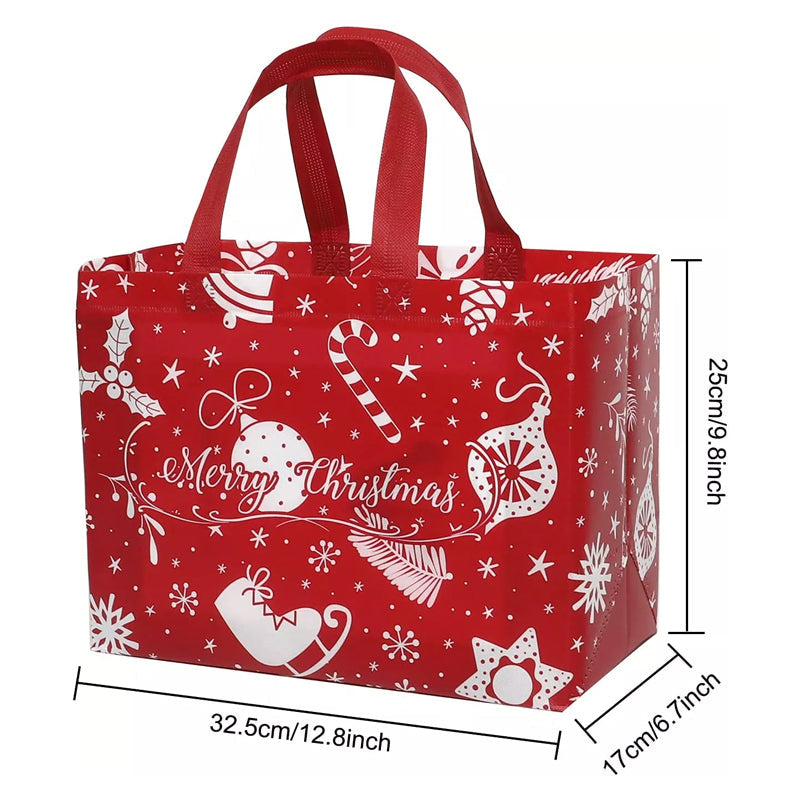 🎁Christmas Gift Bags-Christmas Tote Bags with Handles(Multiple purchases will get different colors)