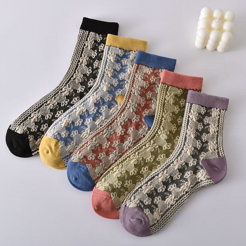 Womens Floral Cotton Socks (10 Pairs)