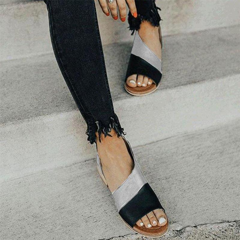 Women Daily Low Heel Panel Sandals