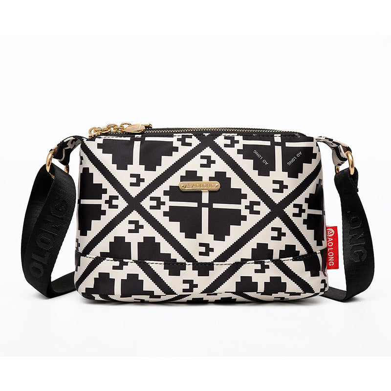 Women's Multi-Pocket Printed Crossbody Bag