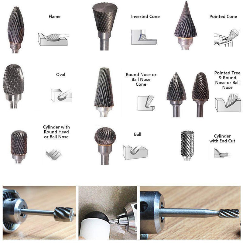 Premium Tungsten Steel Carbide Rotary Burr Set