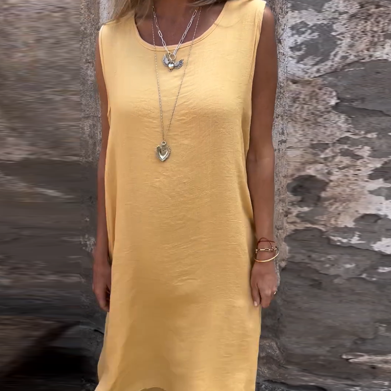 Women's Round Neck Sleeveless Casual Dress - Presale