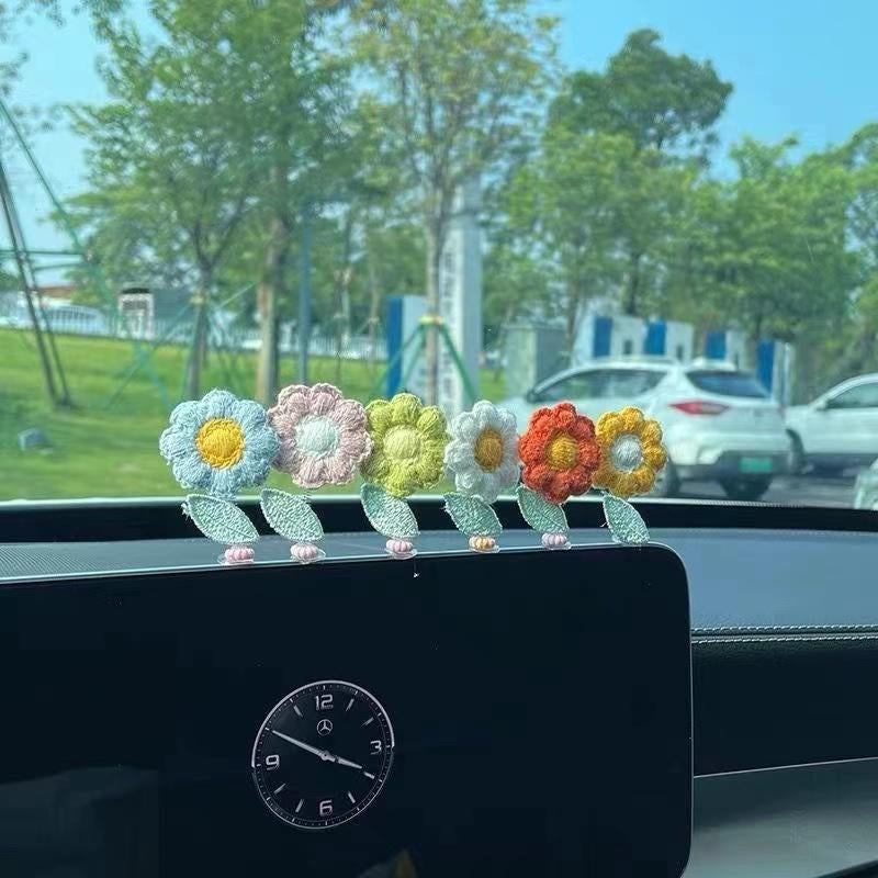 🌸Shaking Head Flower Car Ornament💜