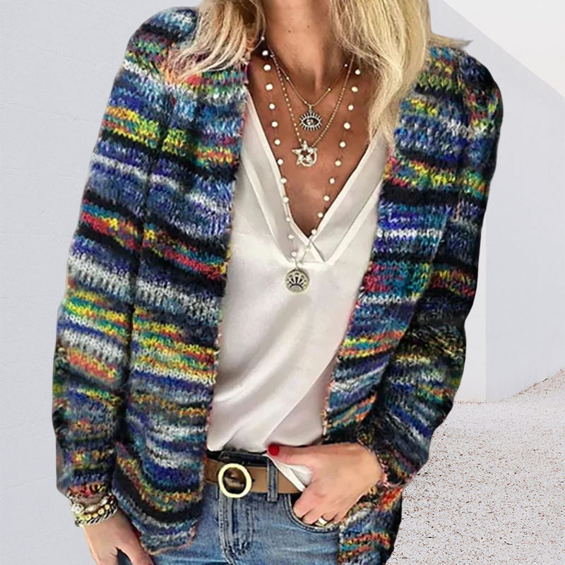 Women's Rainbow Striped Cardigan