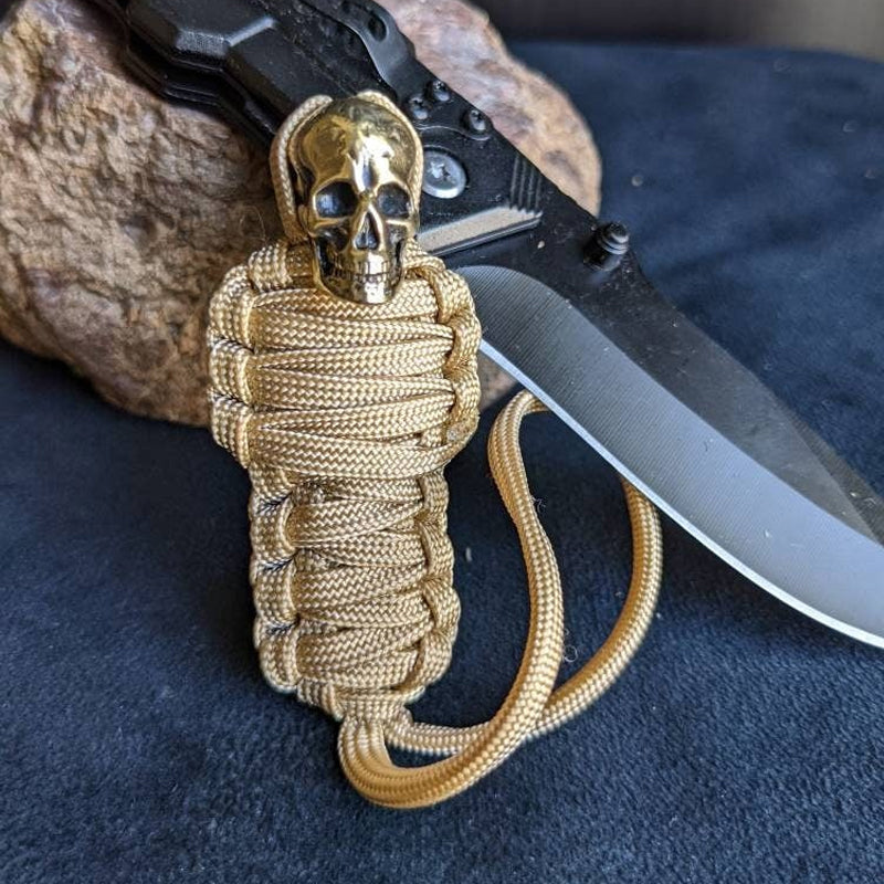 Paracord Keychain Mummy Brass Skull