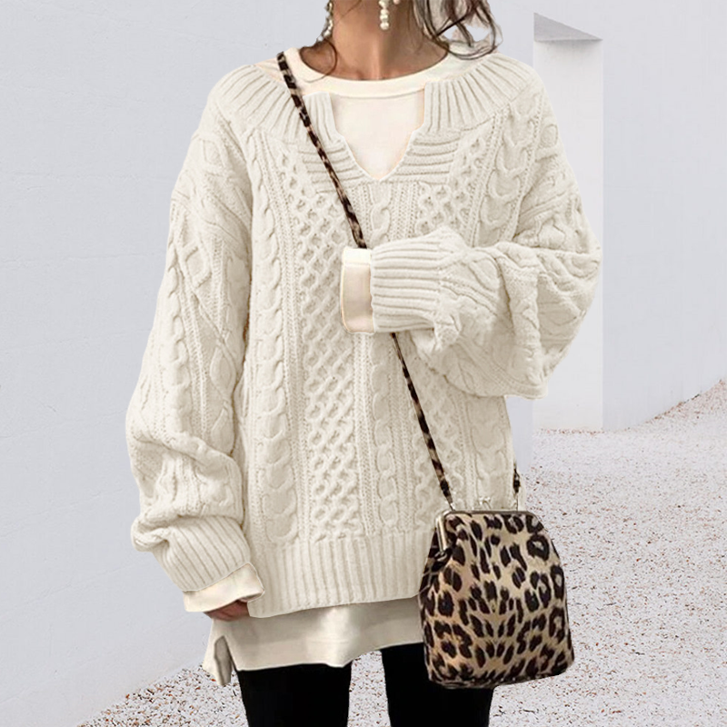 Slouchy Cable Knit Sweater