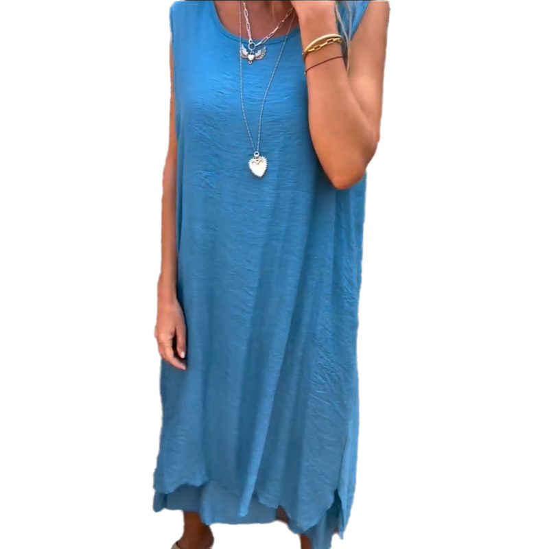 Women's Round Neck Sleeveless Casual Dress - Presale