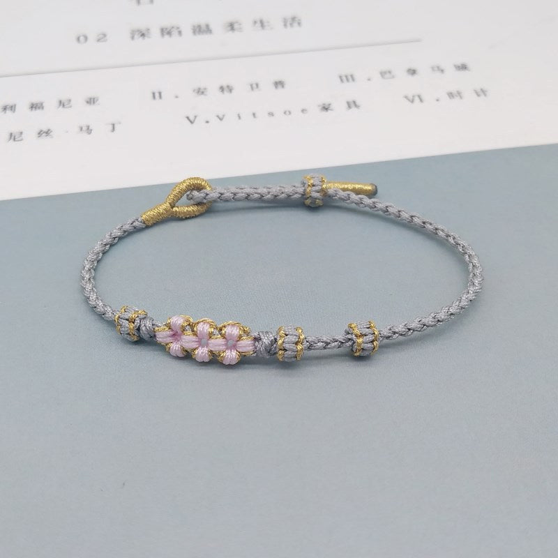 Peach Blossom Adjustable Braided Bracelet