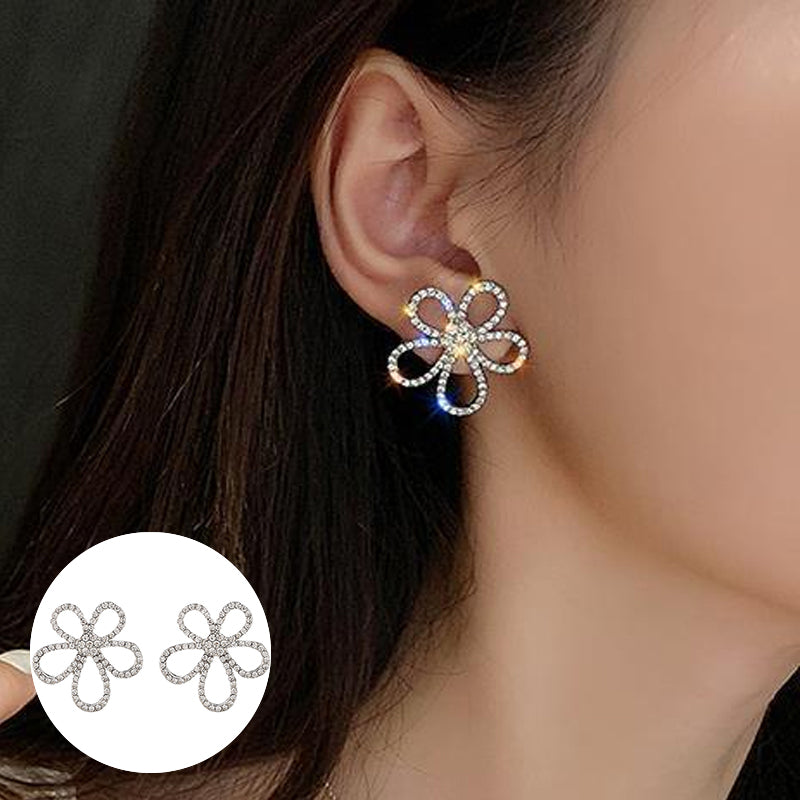 Flower Zircon Stud Earrings