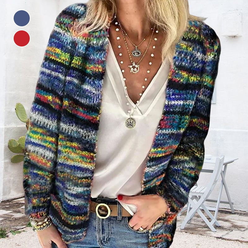 Women's Rainbow Striped Cardigan