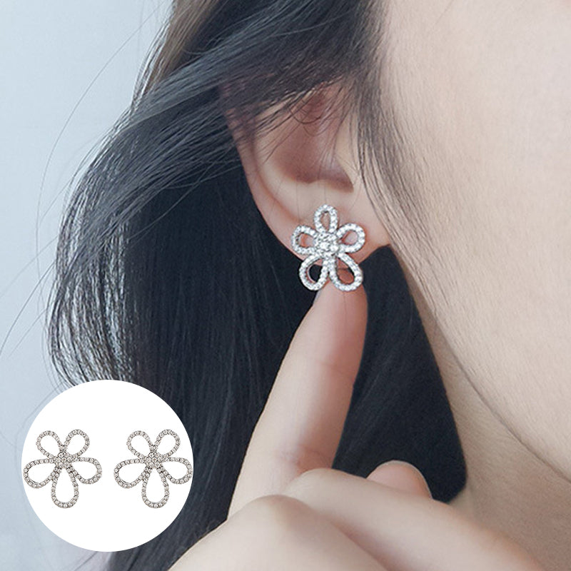 Flower Zircon Stud Earrings